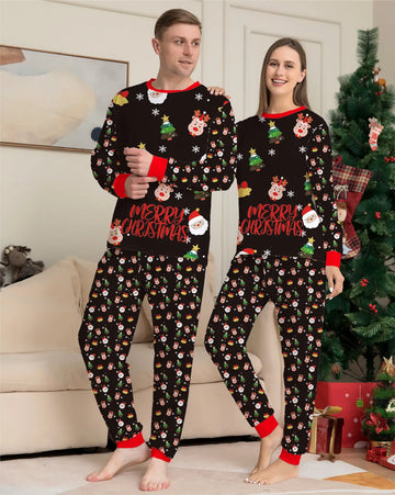 Xmas Family Matching Pajamas Set Christmas Deer Santa Print